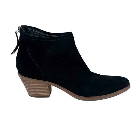 Dolce Vita Elisa Black Suede Back Zip Ankle Boots Booties Size 8.5 - Picture 1 of 8